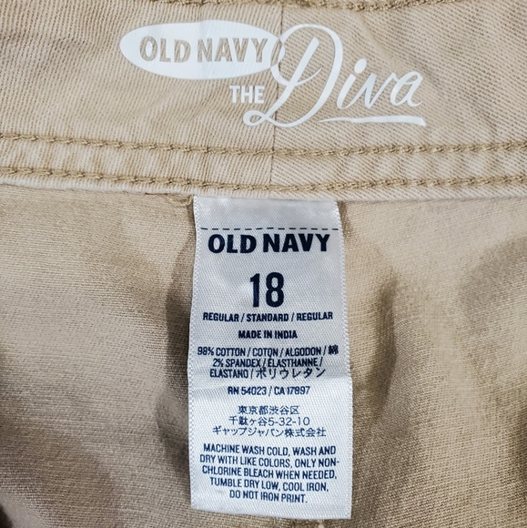 Old Navy The Diva Tan Khaki Pants Women's Size 18 Cotton Blend Pockets Bootcut - Picture 11 of 12
